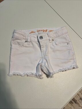 Cat & Jack White Frayed Hem Girls Denim Shorts